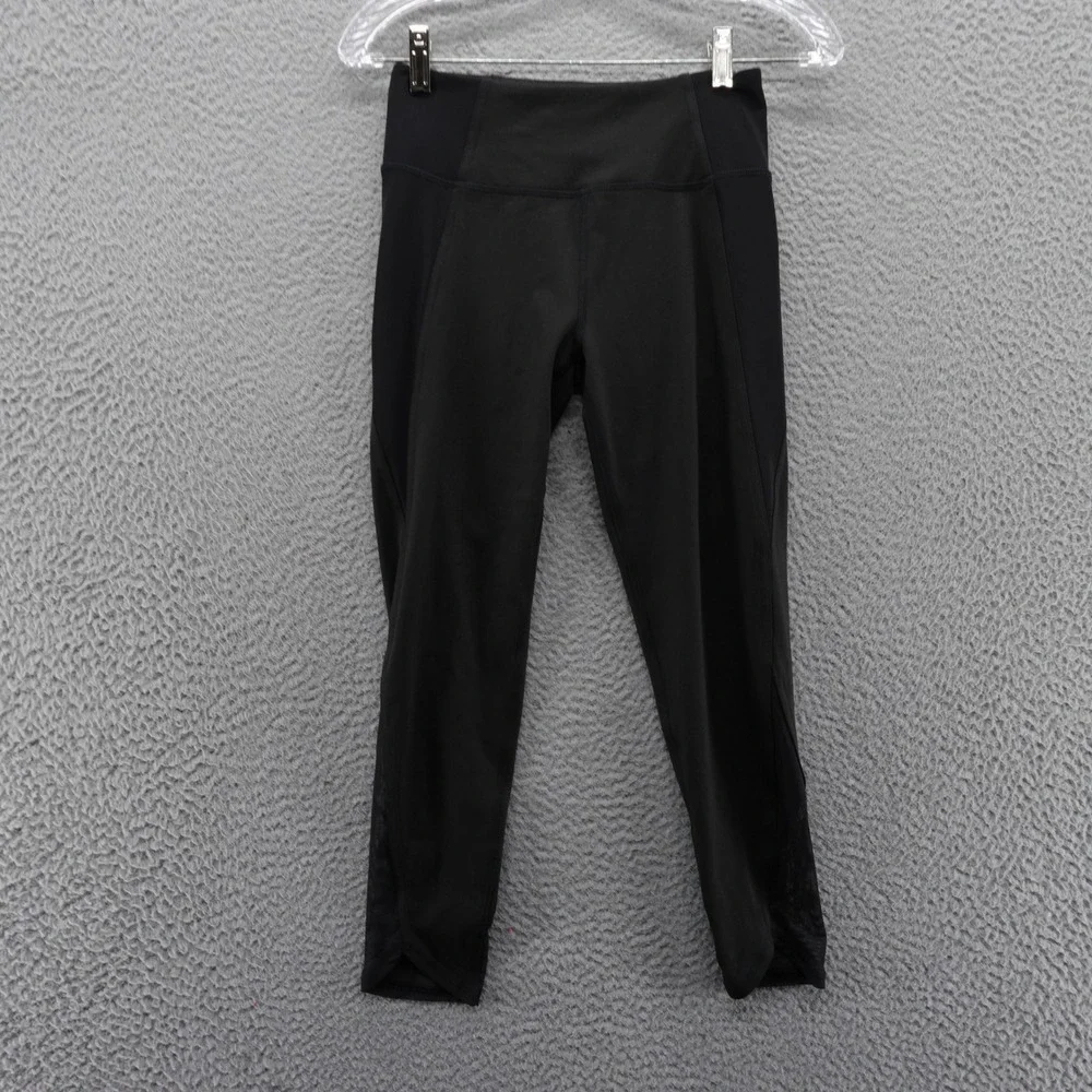 DSG Girls Momentum Mesh Tight High Rise 7/8 Leggings Pure Black Size L 14 NEW